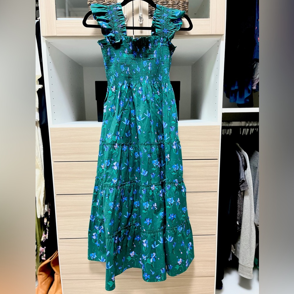 HILL HOUSE - The Ellie Nap Dress - Emerald Space Floral XXS